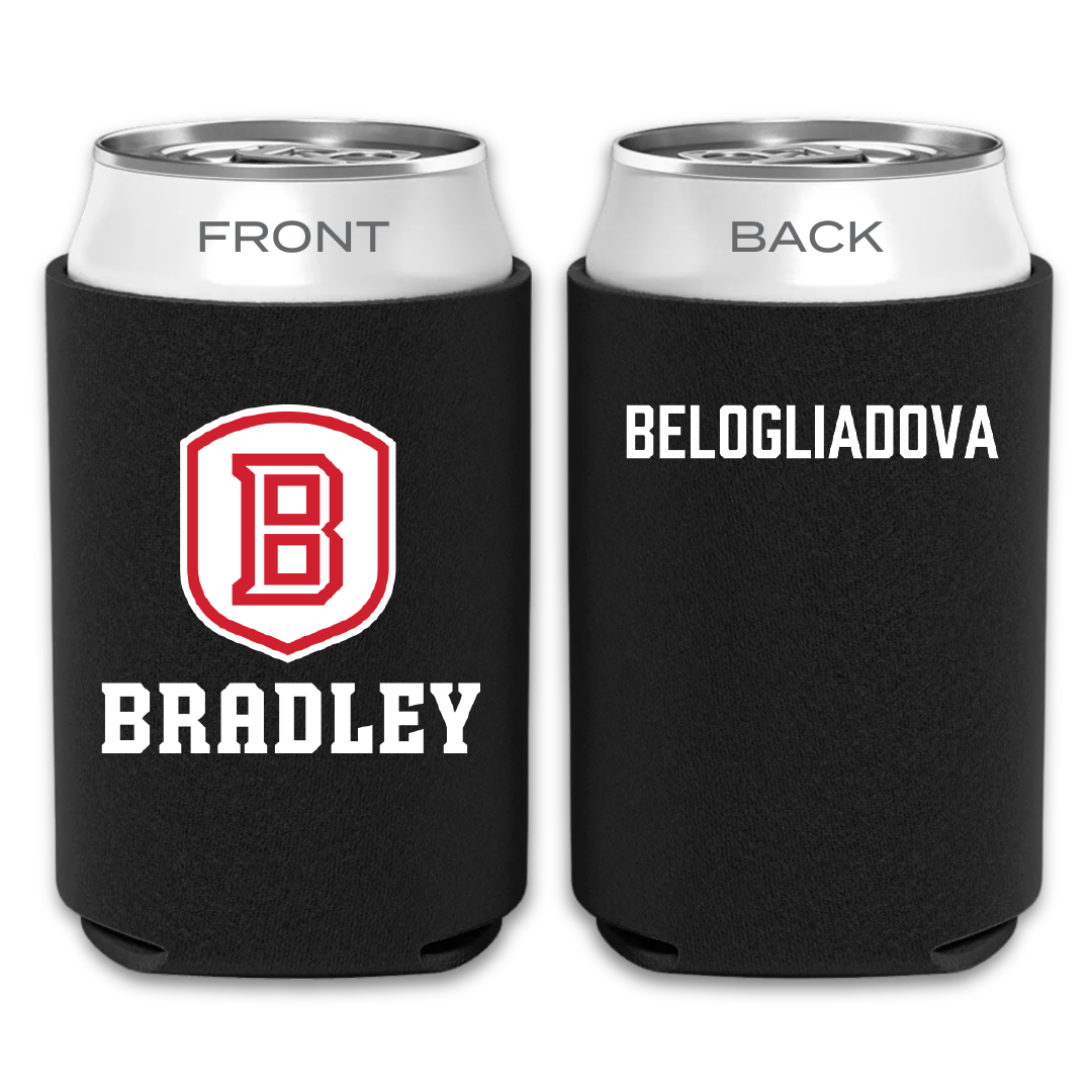 Bradley University Tennis Black Can Cooler - Anna Belogliadova