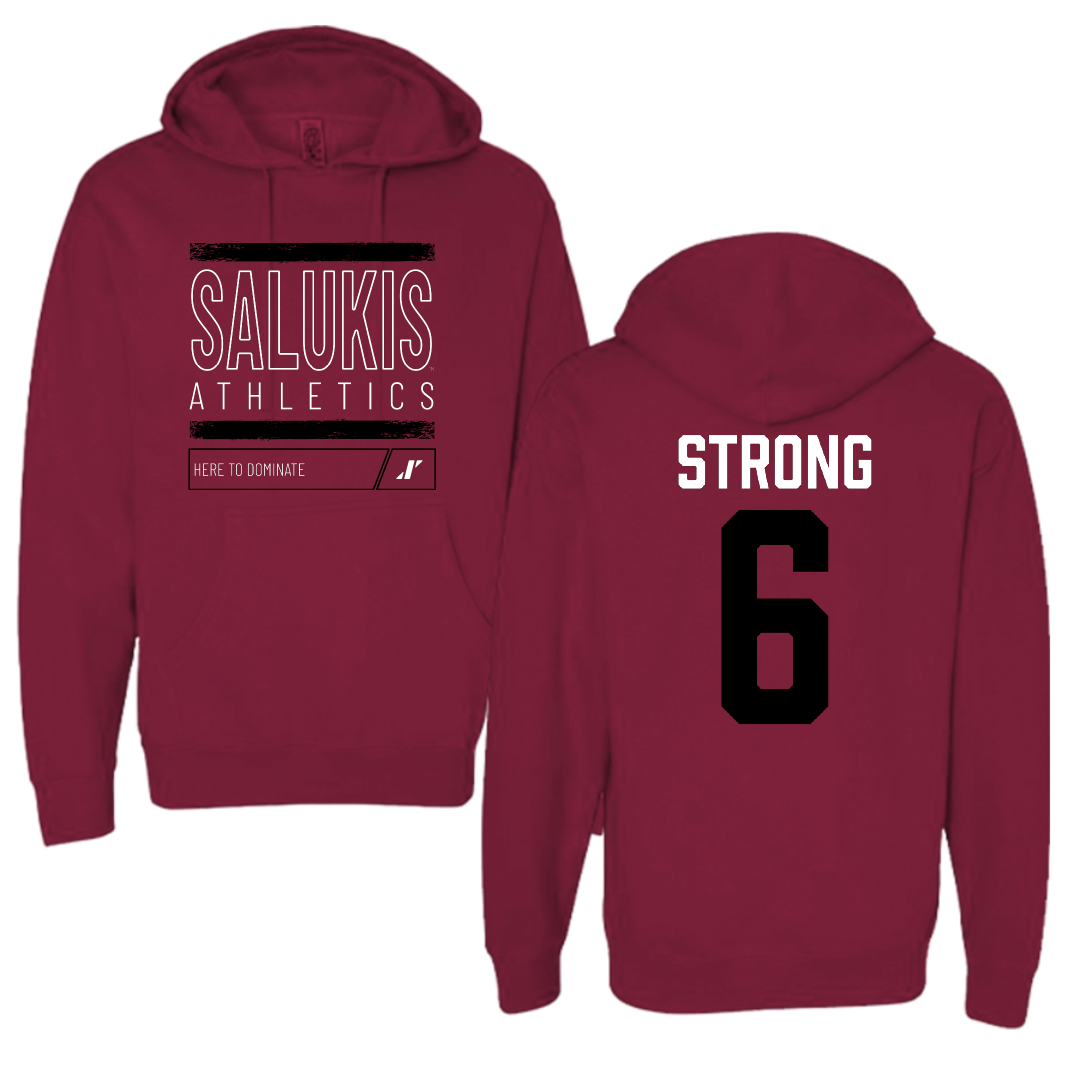 Southern Illinois University at Carbondale Football Maroon Dominate Hoodie - #6 Justin Strong