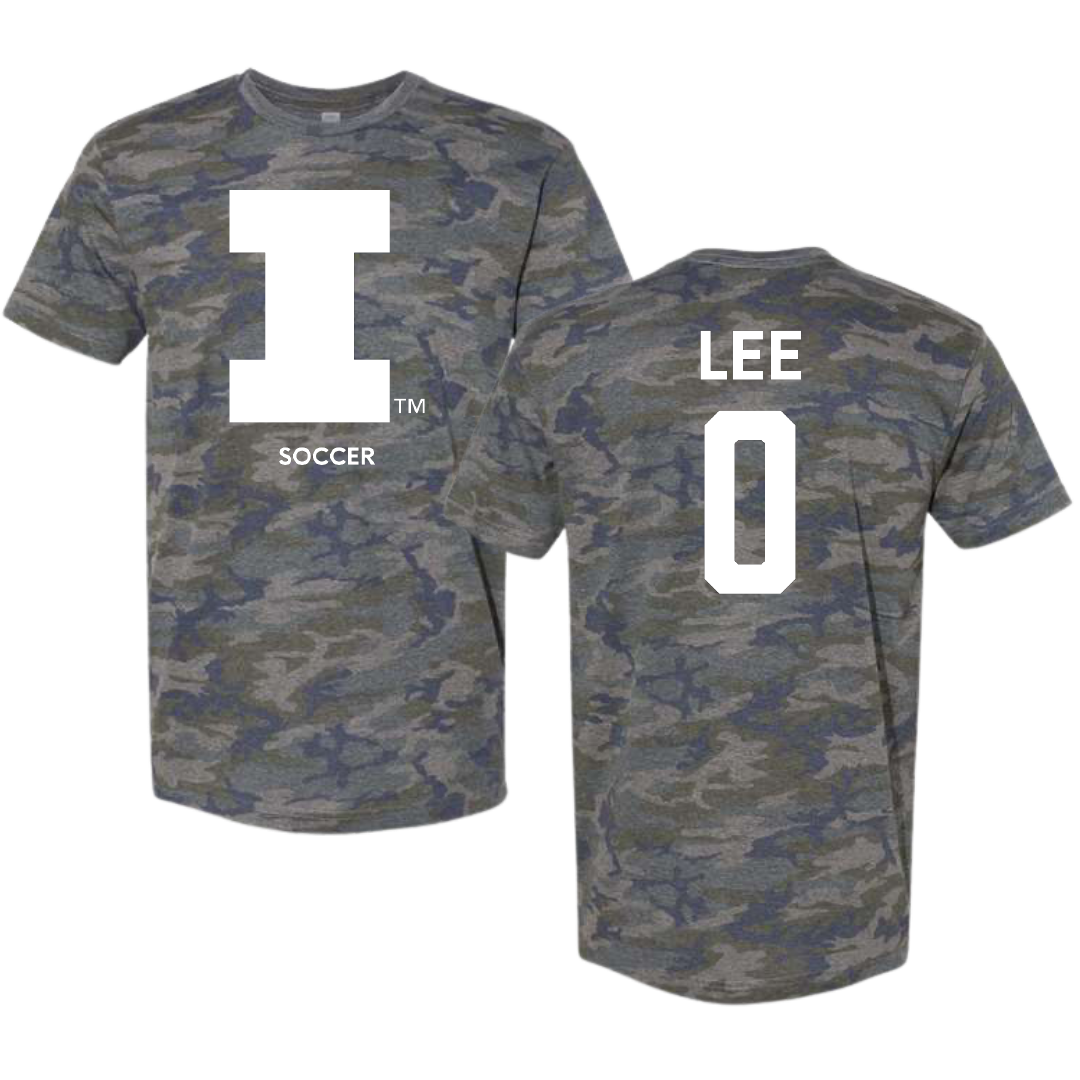 University of Illinois Soccer (W) Vintage Camo Tee - #0 Izzy Lee