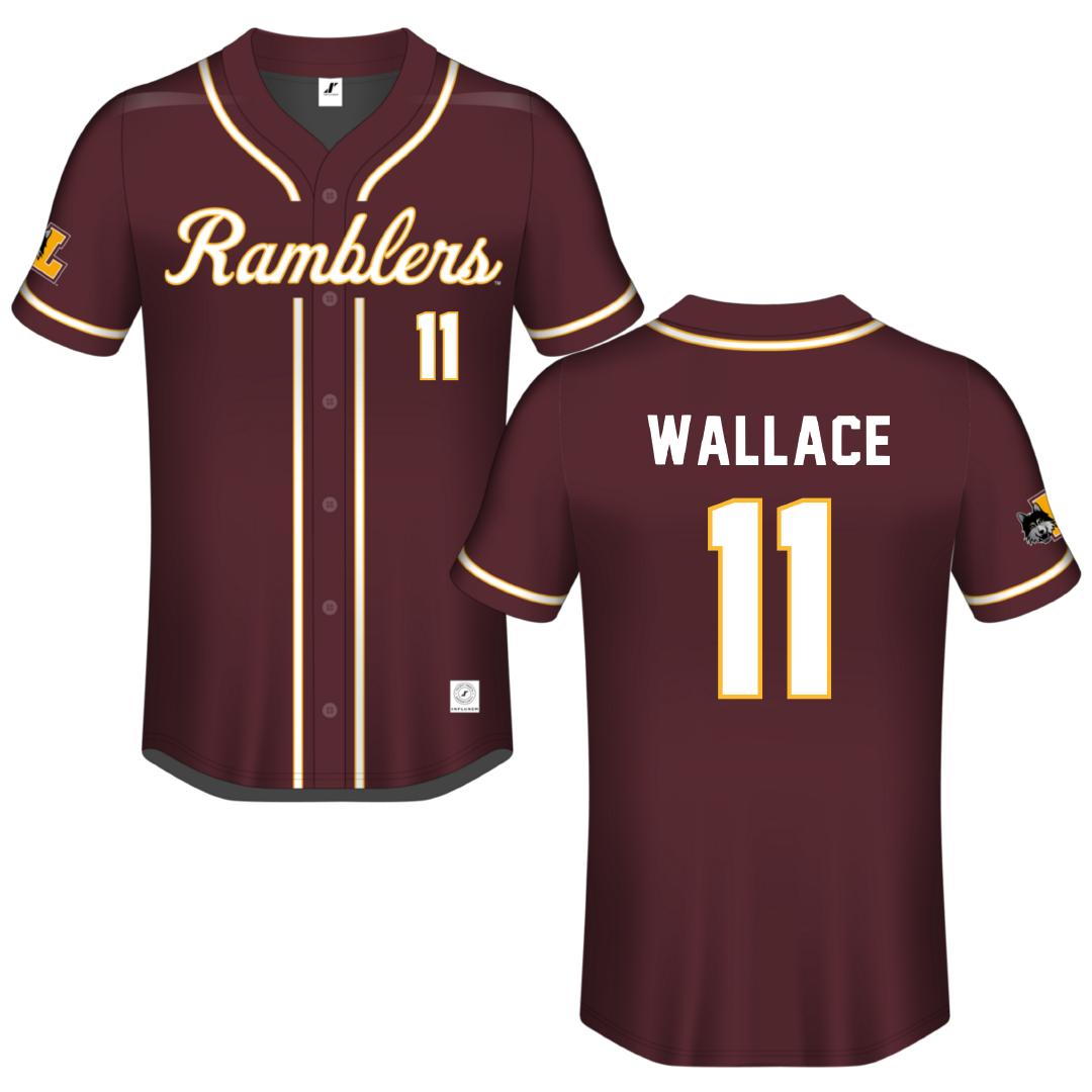 Loyola University-Chicago Maroon Button-Down Jersey - #11 Haley Wallace