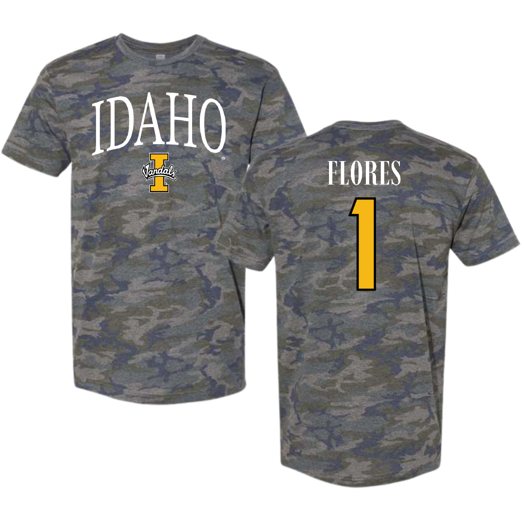University of Idaho Soccer Vintage Camo Tee - #1 Paula Flores