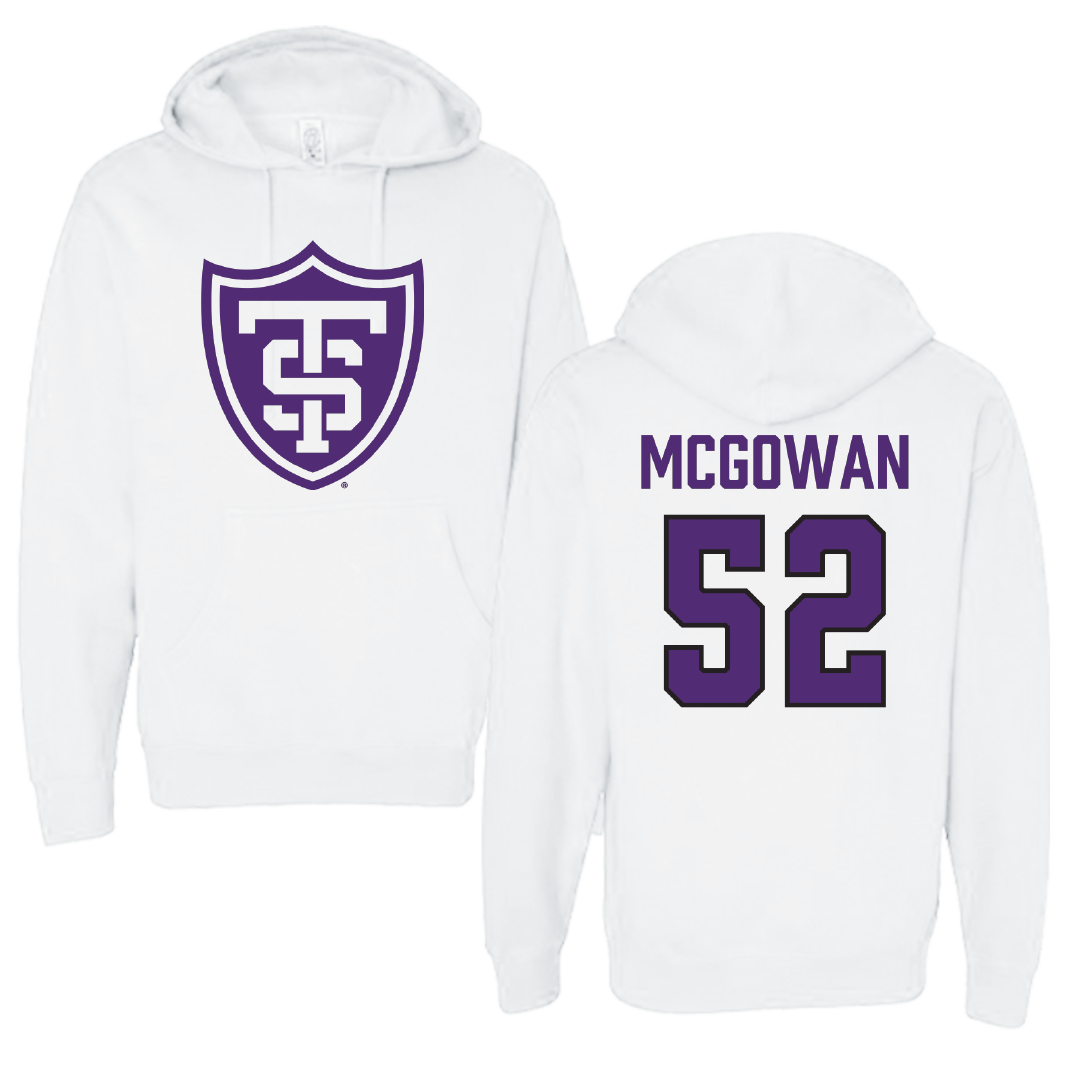 University of St. Thomas (Minnesota) Basketball White Hoodie - #52 Savannah McGowan