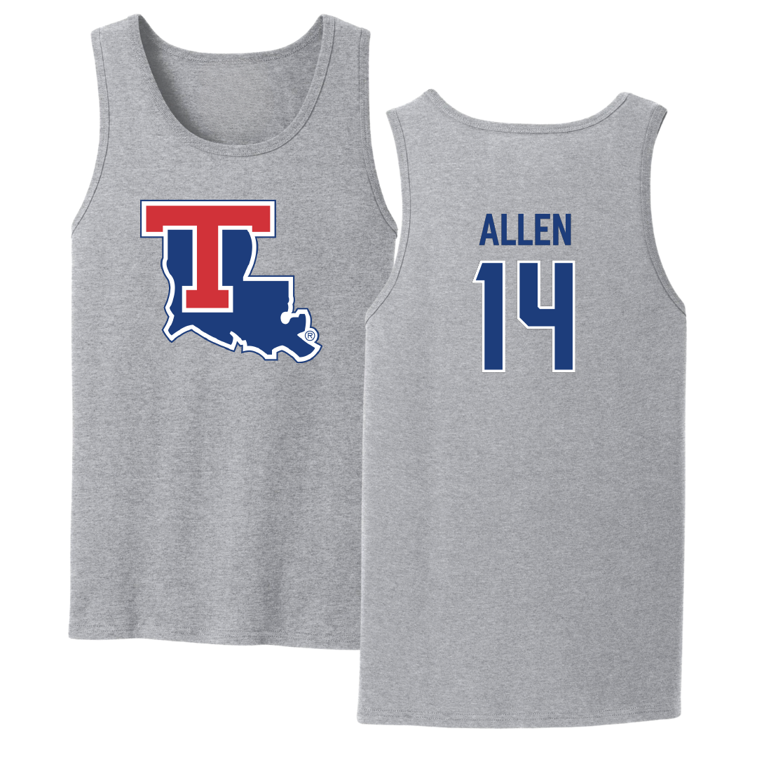 Louisiana Tech University Basketball Sport Gray Tank Top - #14 Will Allen