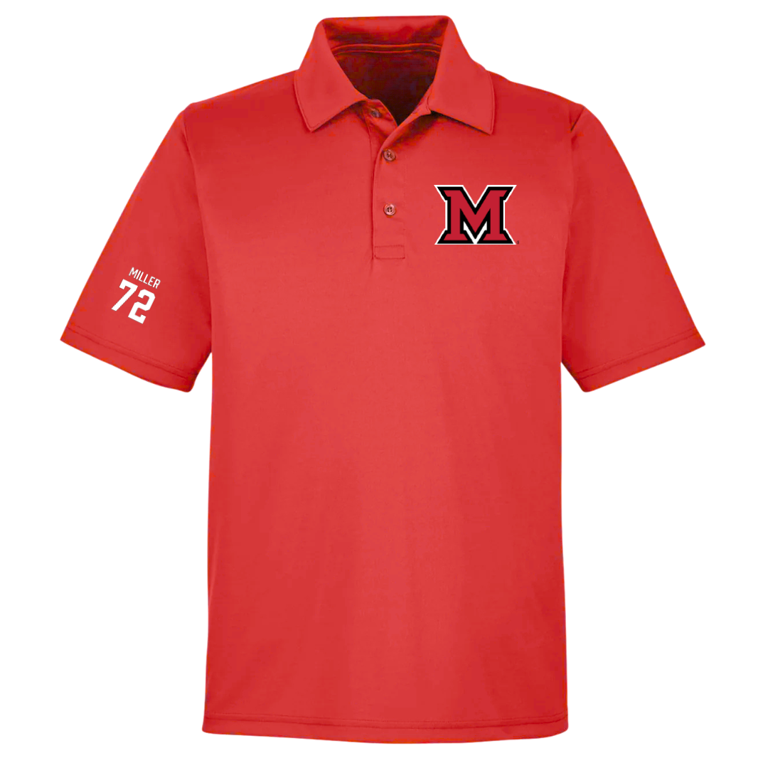 Miami University (Ohio) Softball Red Polo - #72 Lindsey Miller