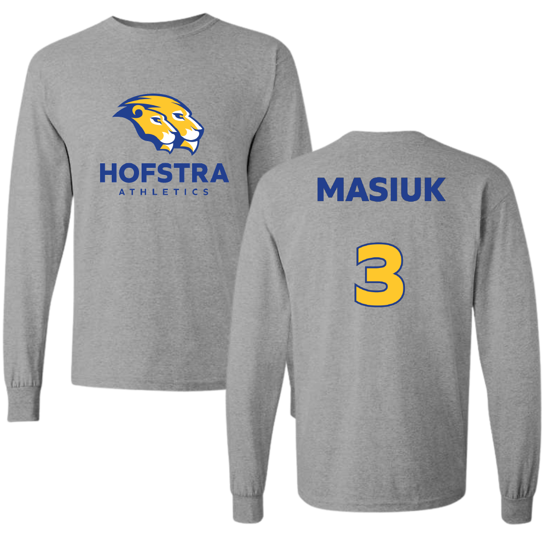 Hofstra University Baseball Sport Gray Long Sleeve - #3 Luke Masiuk