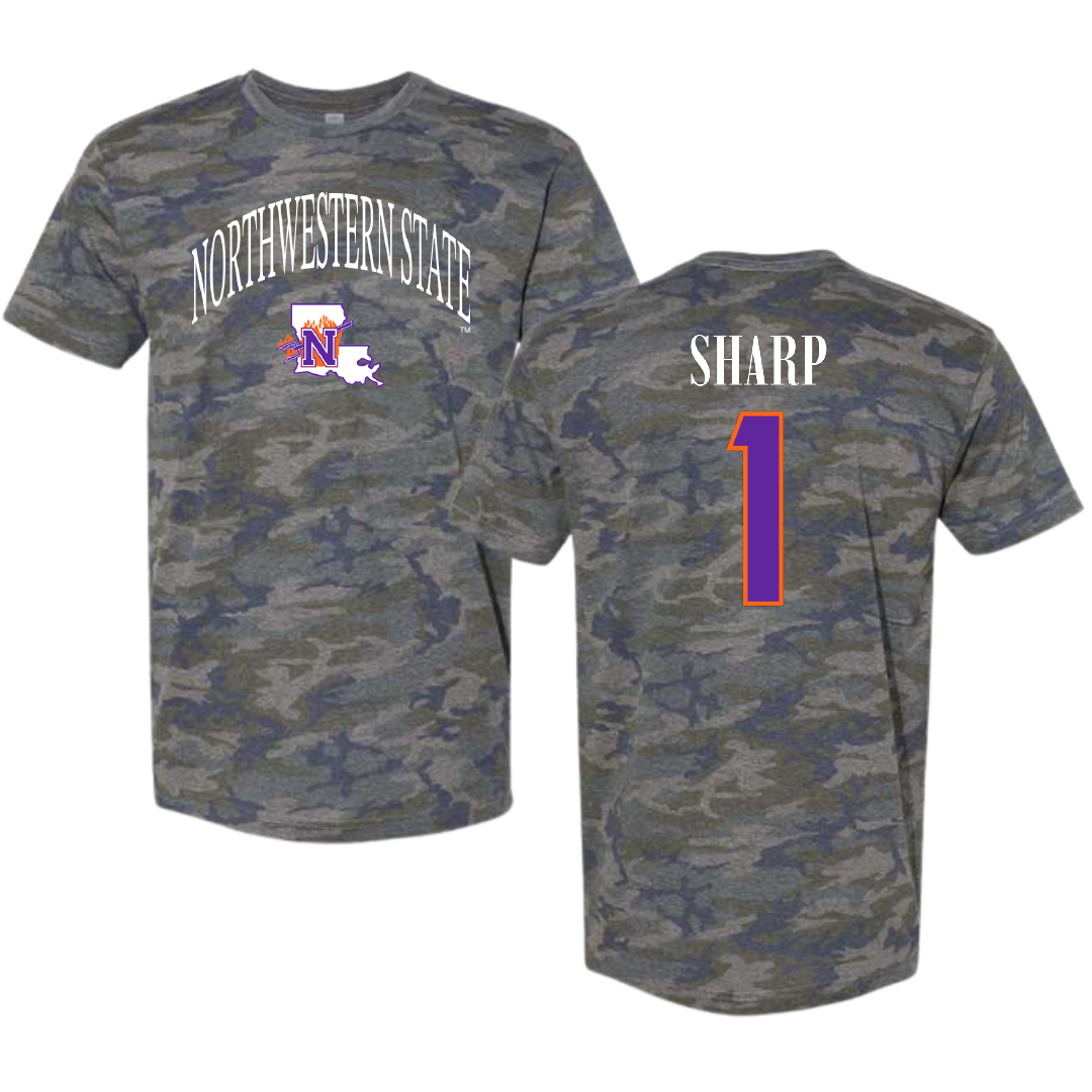 Northwestern State University Softball Vintage Camo Tee - #1 Skye Sharp
