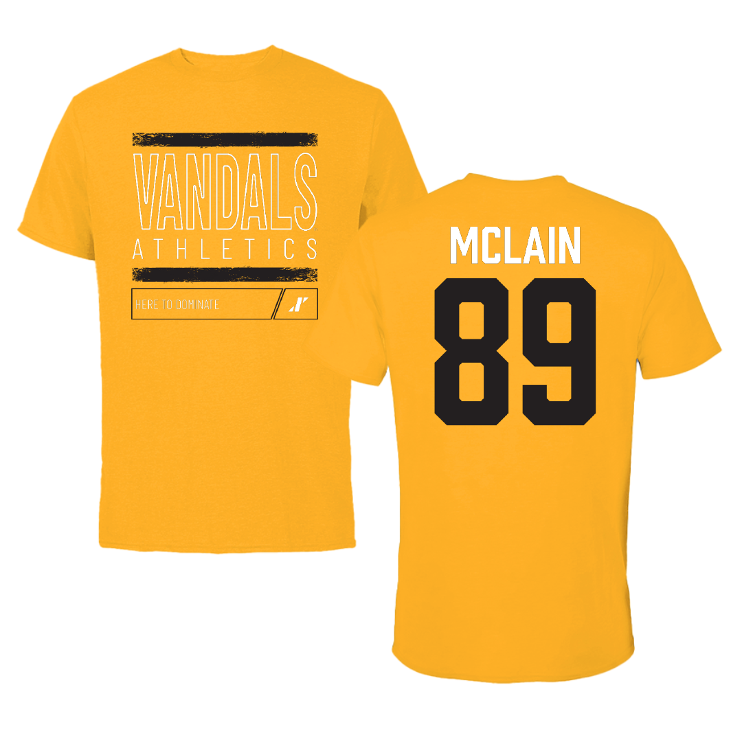 University of Idaho Football Gold Dominate Performance Tee - #89 Matyus McLain