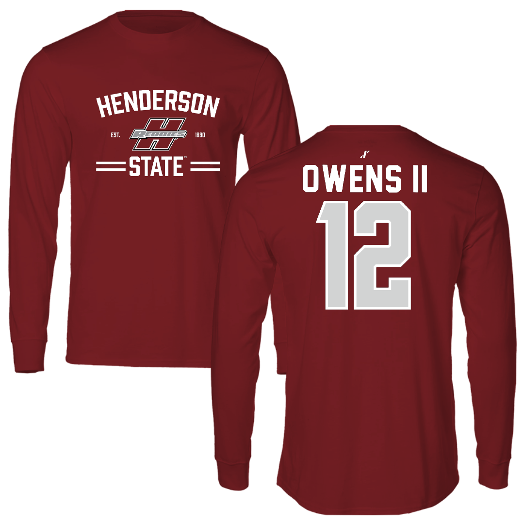 Henderson State University Football Cardinal General Long Sleeve - #12 Kirby Owens II