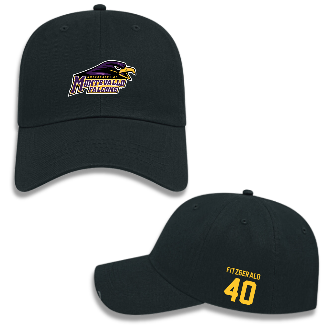 University of Montevallo Baseball Black Hat - #40 Jack Fitzgerald