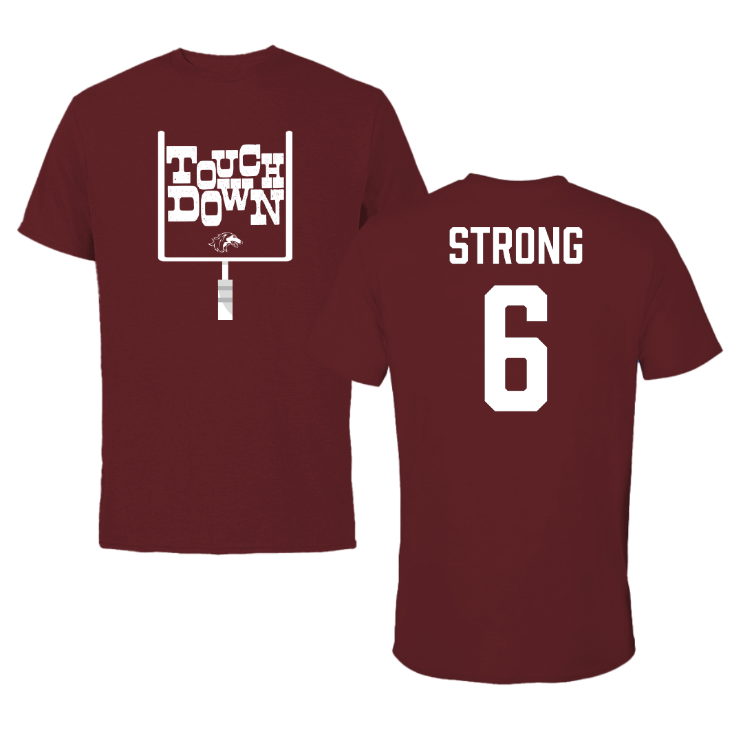 Southern Illinois University at Carbondale Football Maroon Touchdown Performance Tee - #6 Justin Strong
