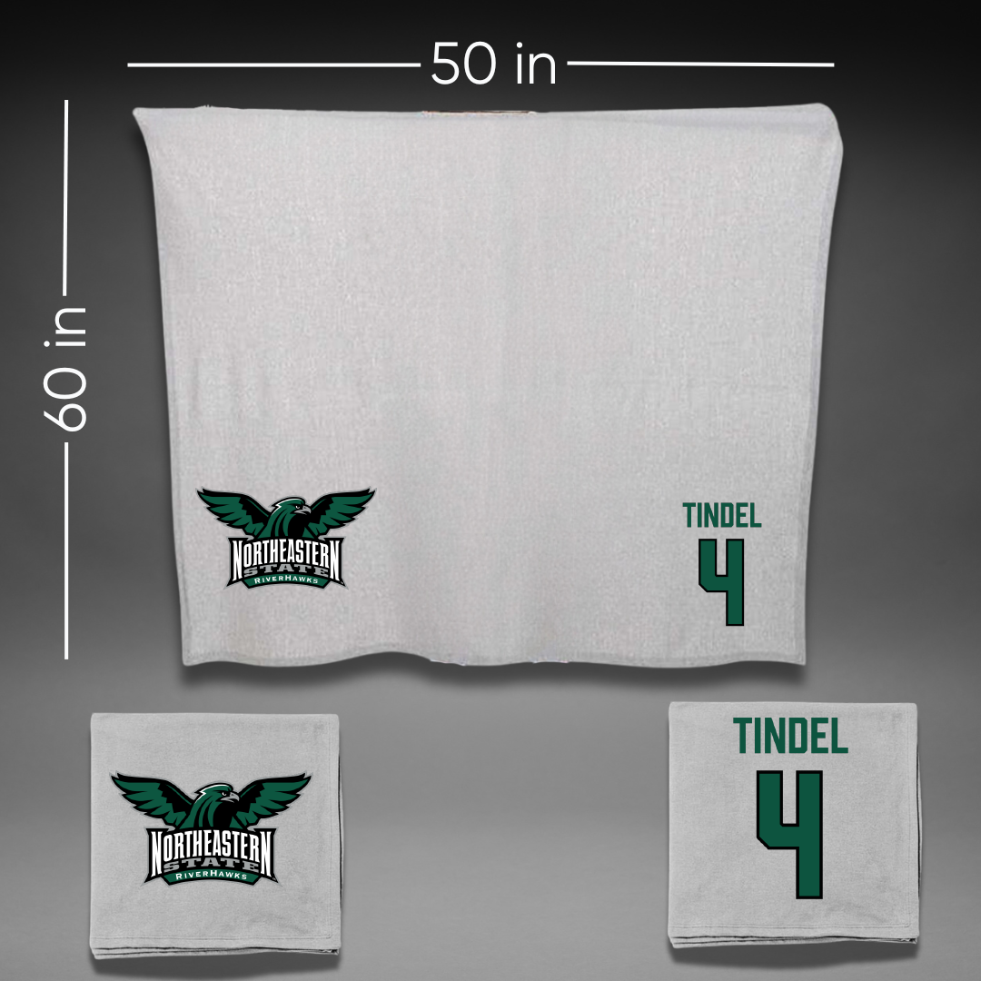 Northeastern State University Softball Gray Blanket - #4 Korynn Tindel