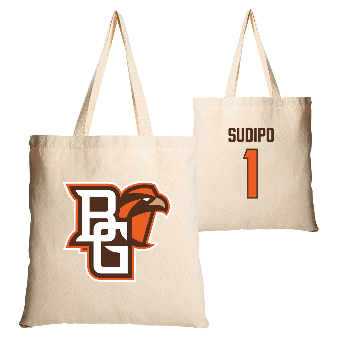 Bowling Green State University Football Tan Canvas Tote Bag - #1 Mateo Sudipo