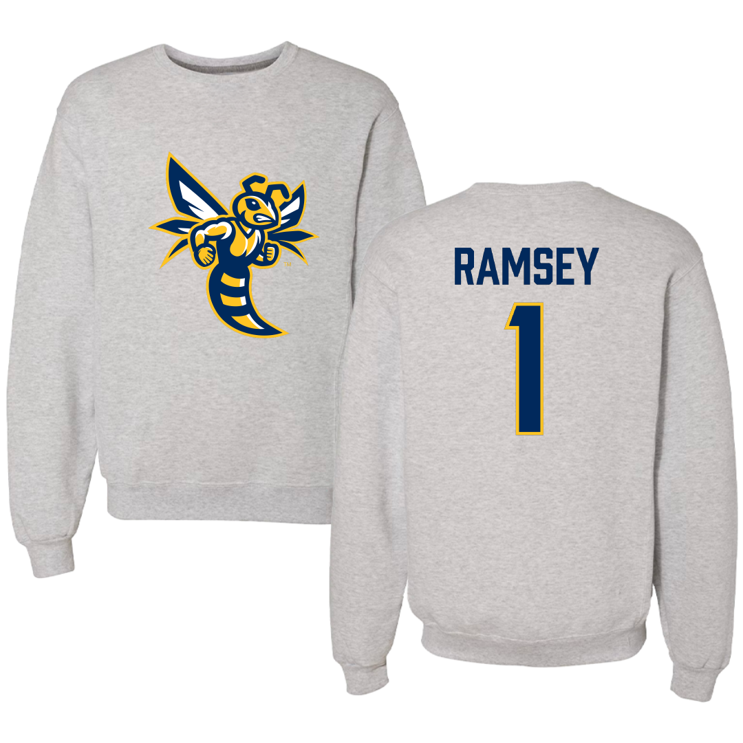 Emory & Henry College Basketball (W) Gray Crewneck - #1 Lyndie Ramsey
