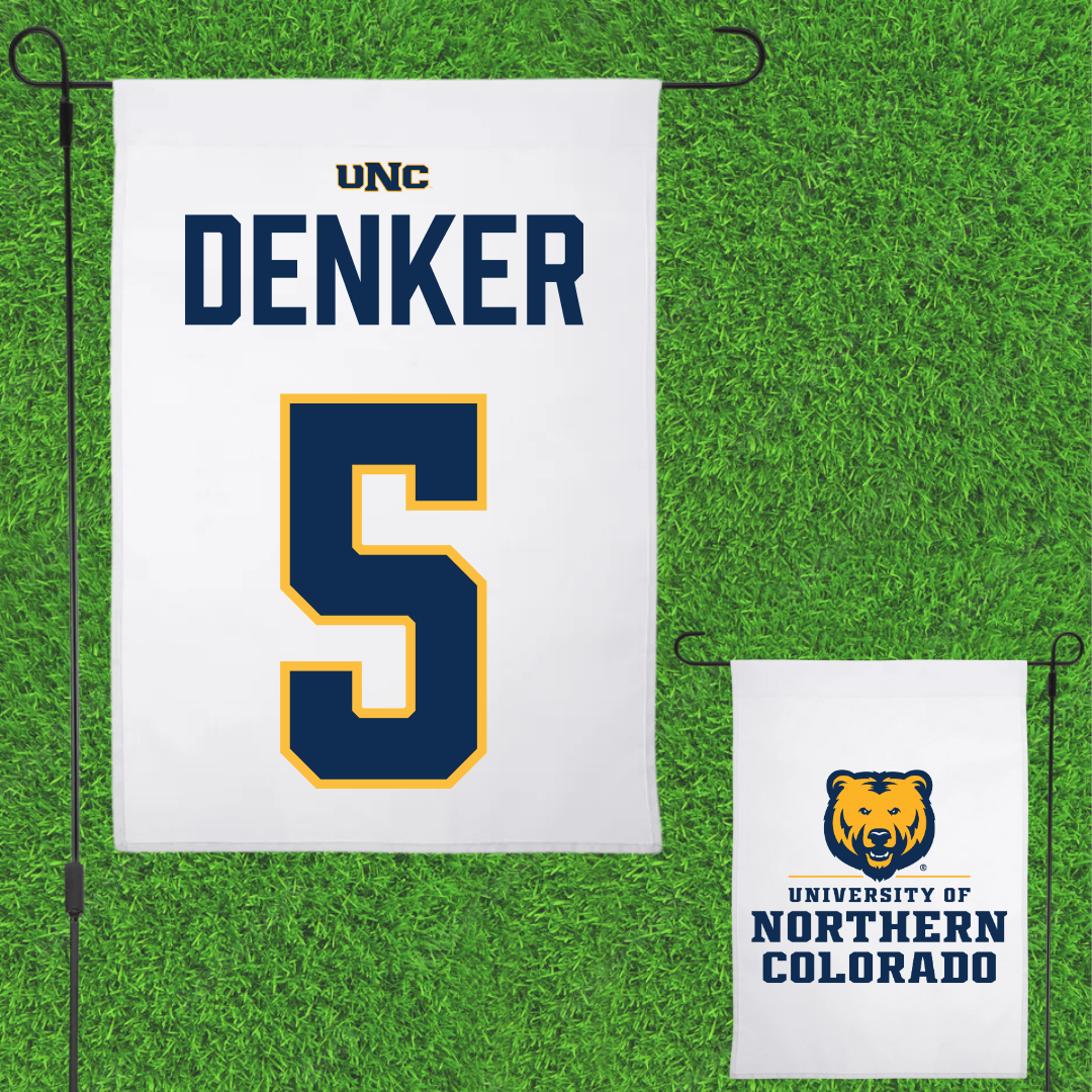 University of Northern Colorado Basketball White Garden Flag - #5 Quinn Denker