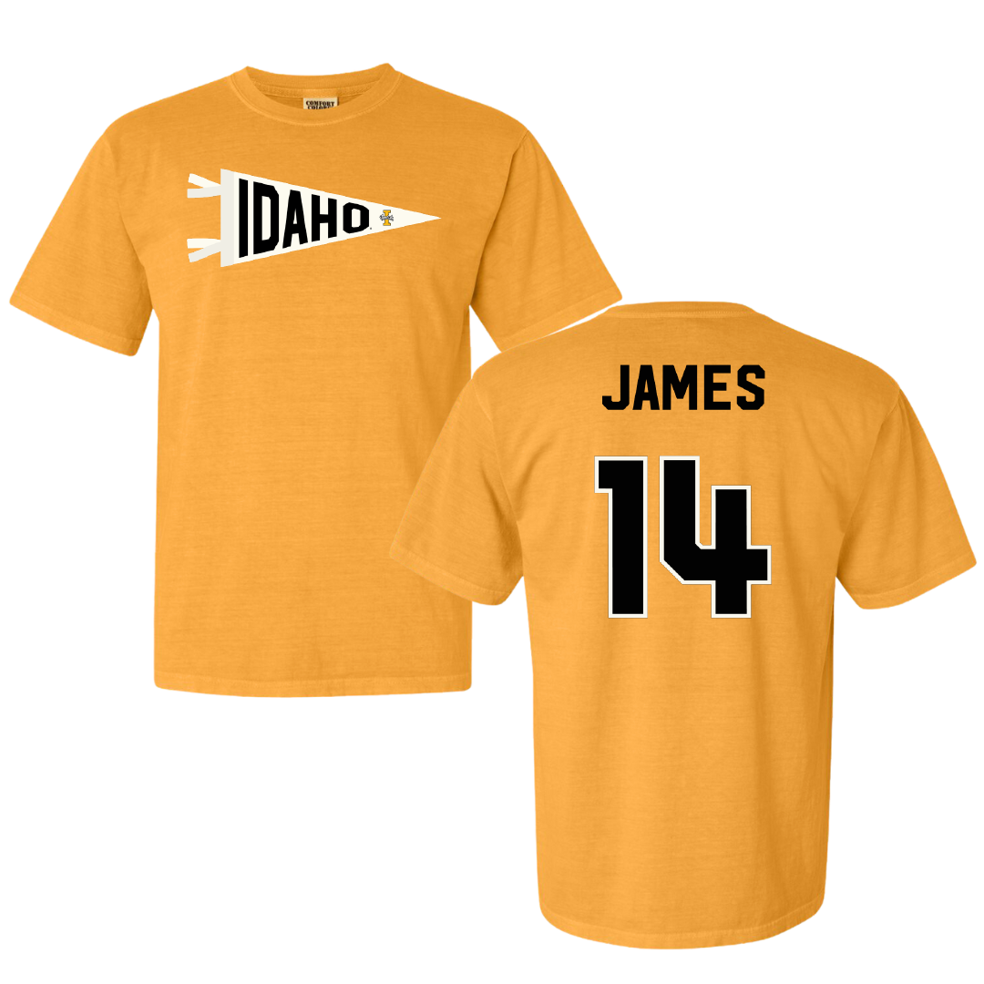 University of Idaho Soccer Gold Pennant Comfort Colors Tee - #14 Emma James