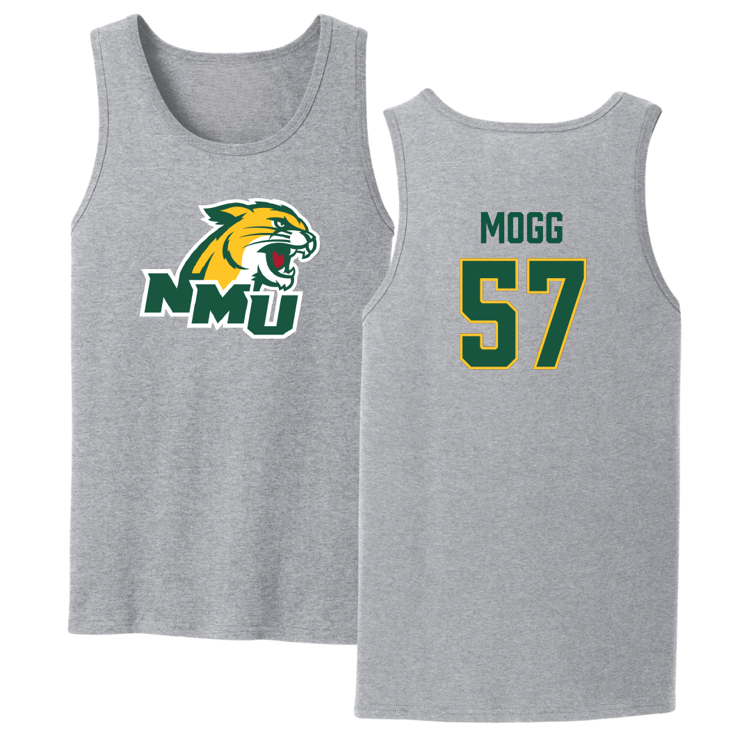 Northern Michigan University Football Sport Gray Tank Top - #57 Logan Mogg