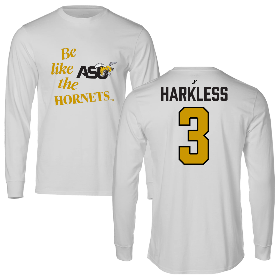 Alabama State University Football Light Gray Be Like Us Performance Long Sleeve - #3 Luke Harkless