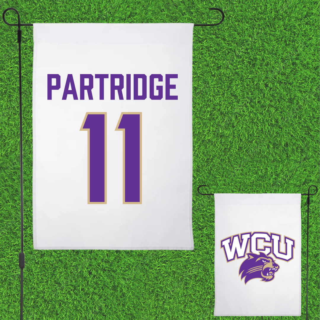Western Carolina University Football White Garden Flag - #11 Kenyon Partridge
