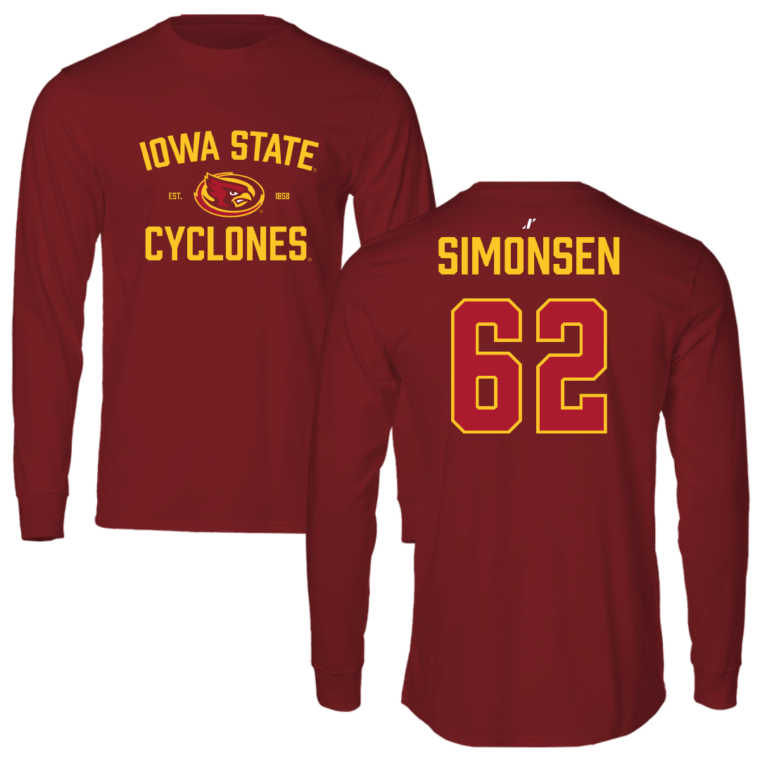Iowa State University Football Cardinal General Long Sleeve - #62 Braden Simonsen