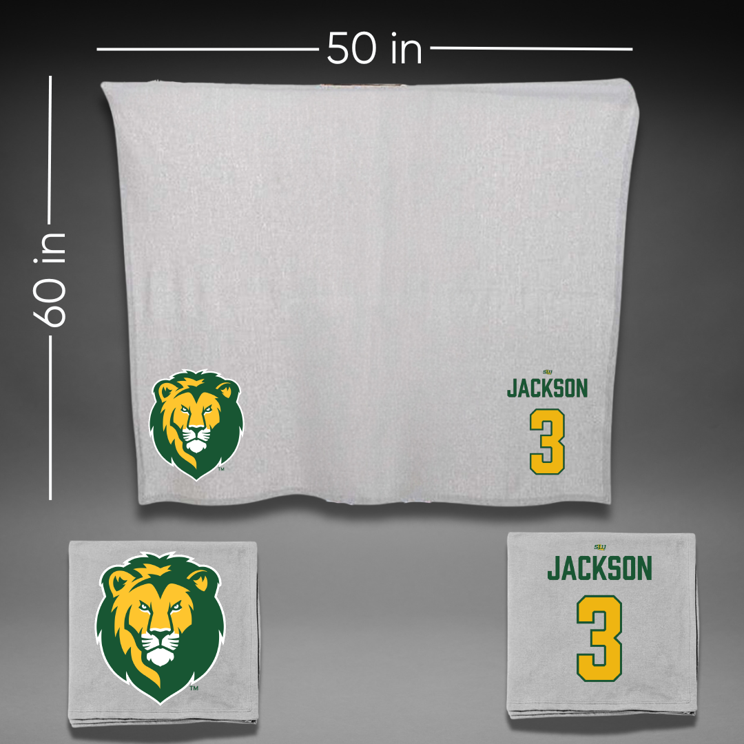 Southeastern Louisiana University Football Gray Blanket - #3 Deantre Jackson