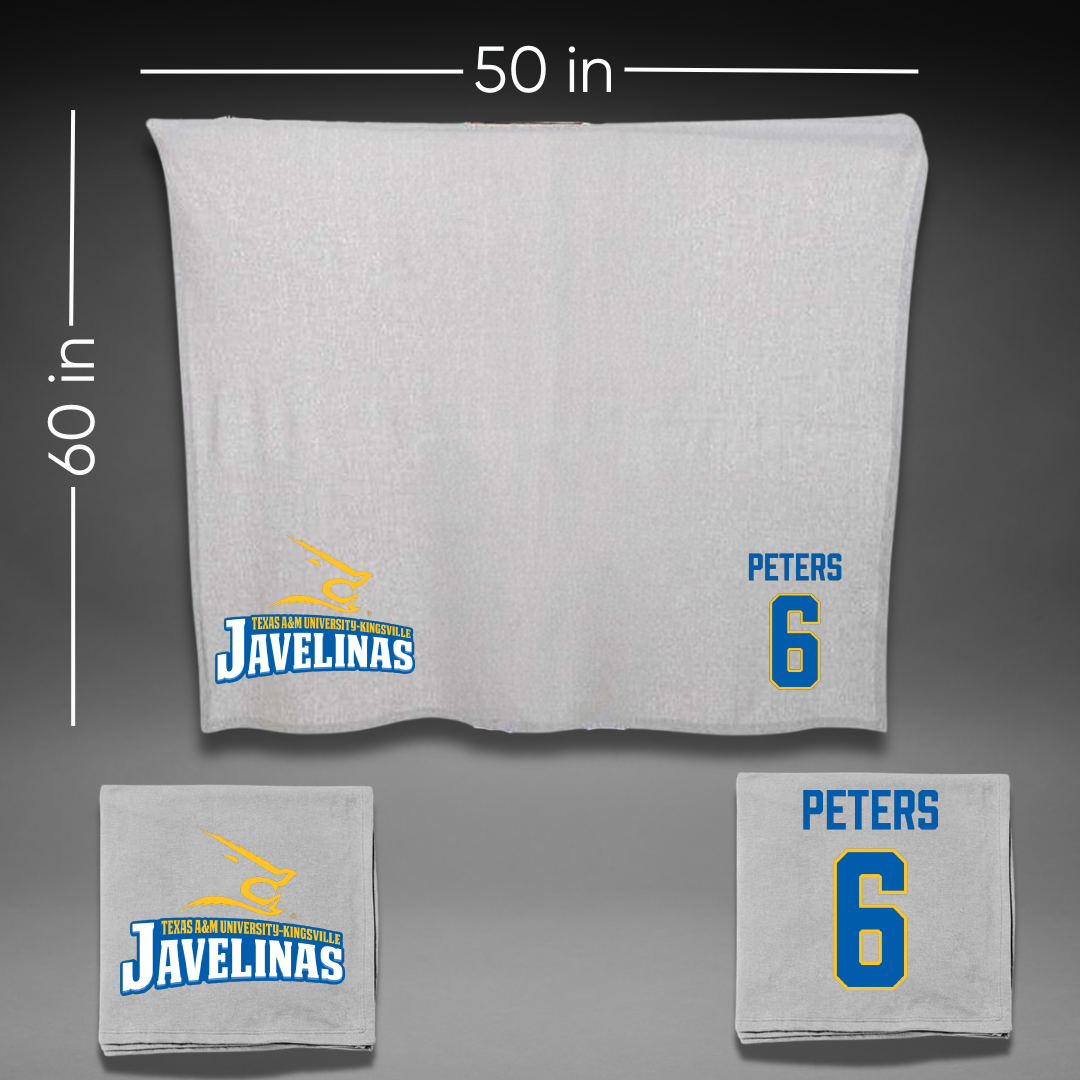 Texas A&M University-Kingsville Football Gray Javelinas Blanket - #6 De'Marcus Peters