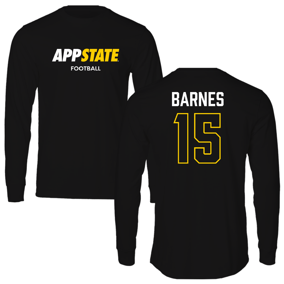 Appalachian State University Football Black Block Performance Long Sleeve - #15 Jaden Barnes