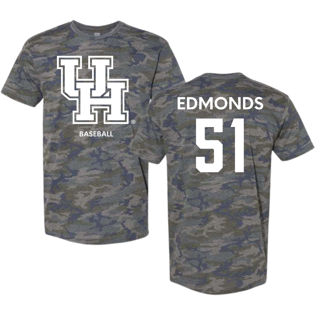 University of Houston Baseball Vintage Camo Tee - #51 Cameron Edmonds