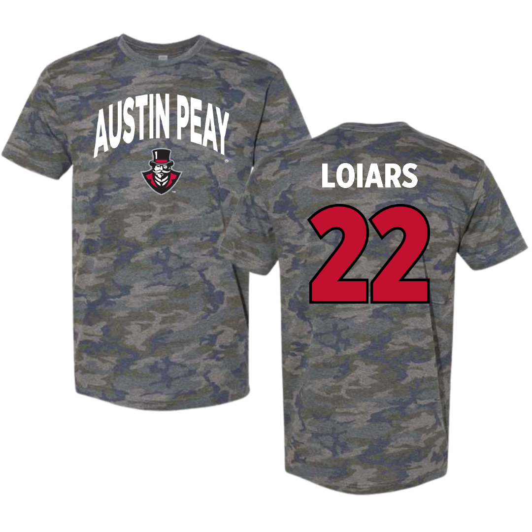 Austin Peay State University Volleyball Vintage Camo Tee - #22 Emma Loiars