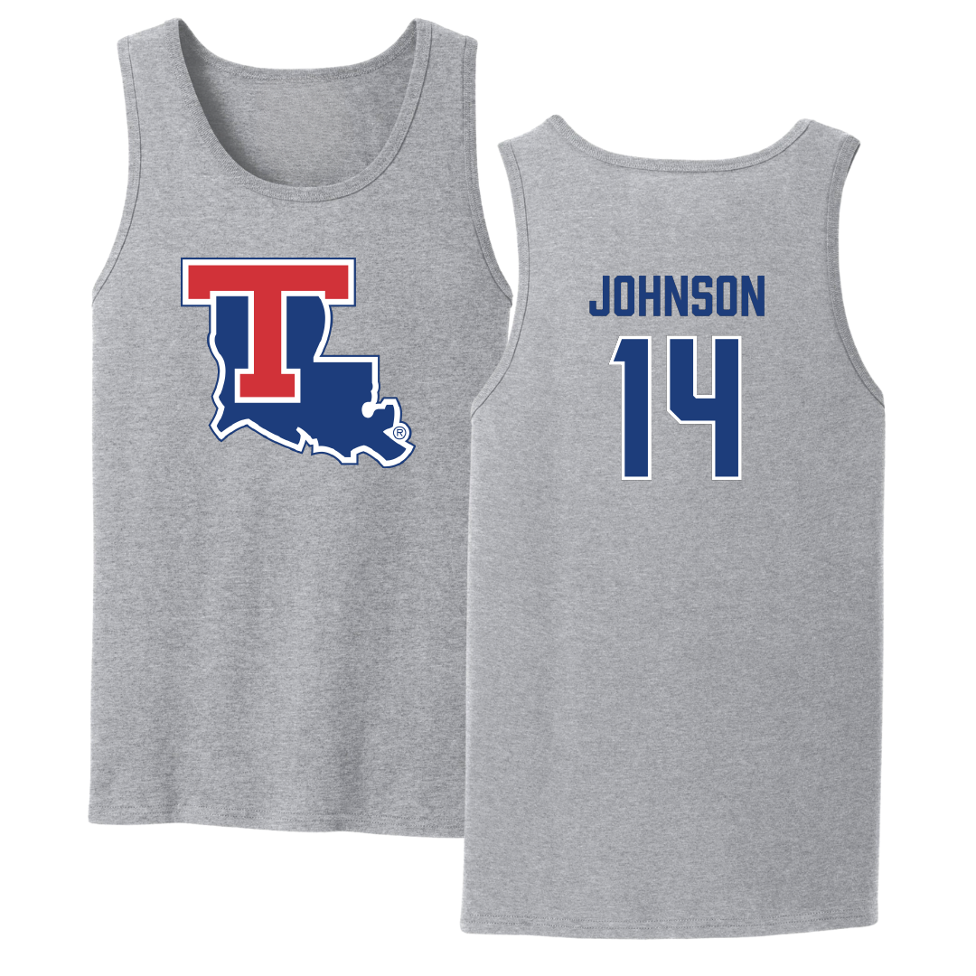 Louisiana Tech University Volleyball Sport Gray Tank Top - #14 McKenzie Johnson