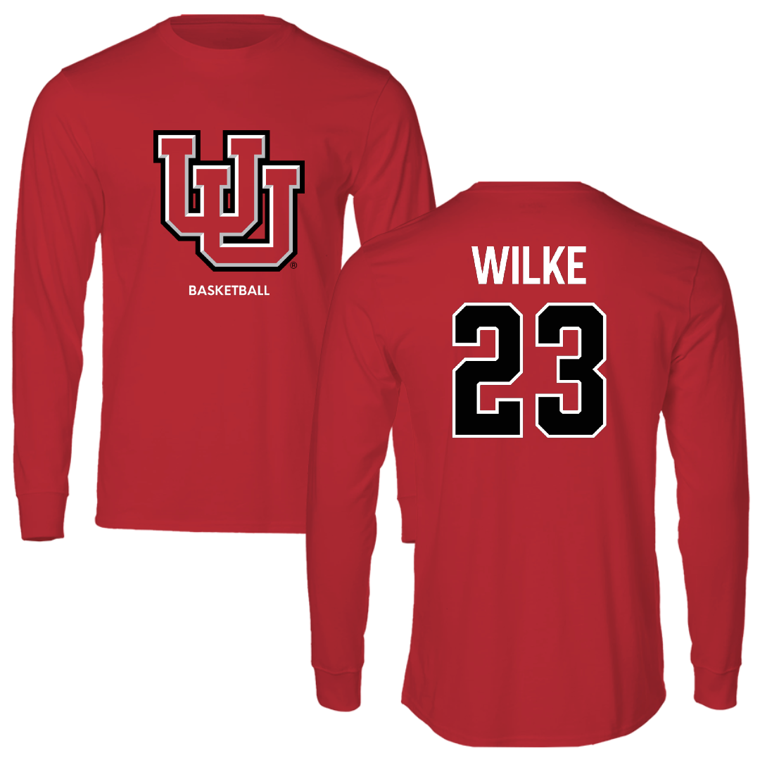 University of Utah Basketball (W) Red Block Performance Long Sleeve - #23 Maty Wilke