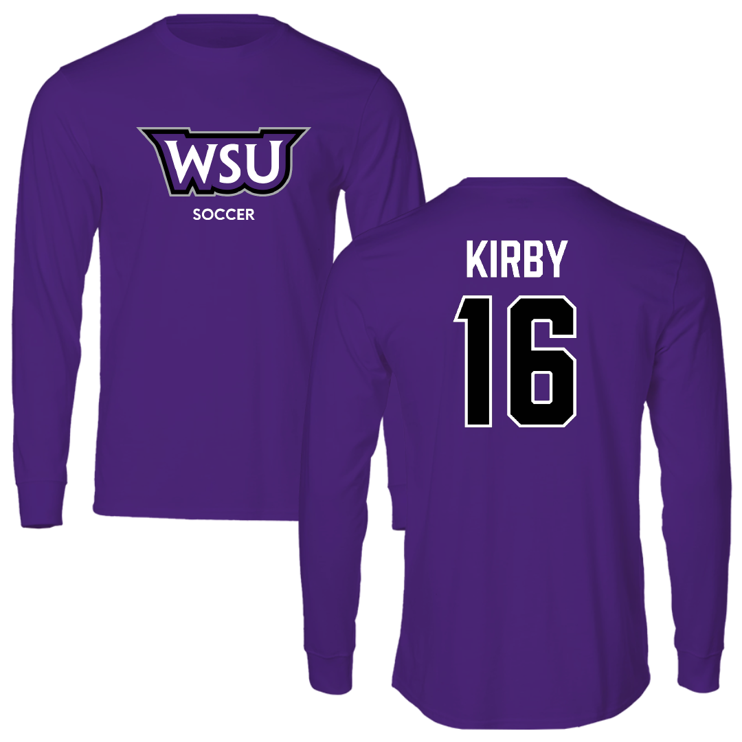 Weber State University Soccer (W) Purple Performance Long Sleeve - #16 Grace Kirby