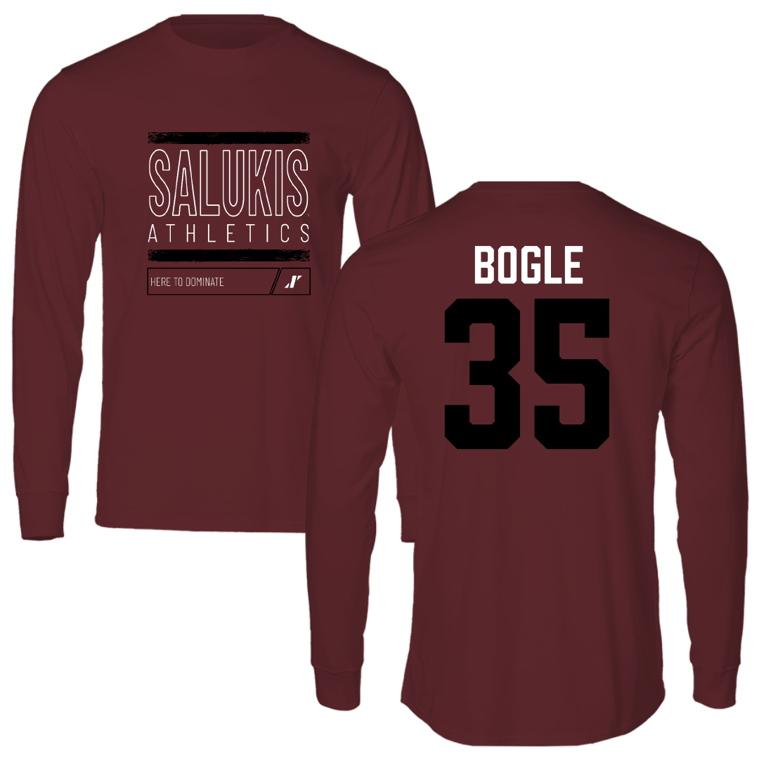 Southern Illinois University at Carbondale Football Maroon Dominate Performance Long Sleeve - #35 Ben Bogle