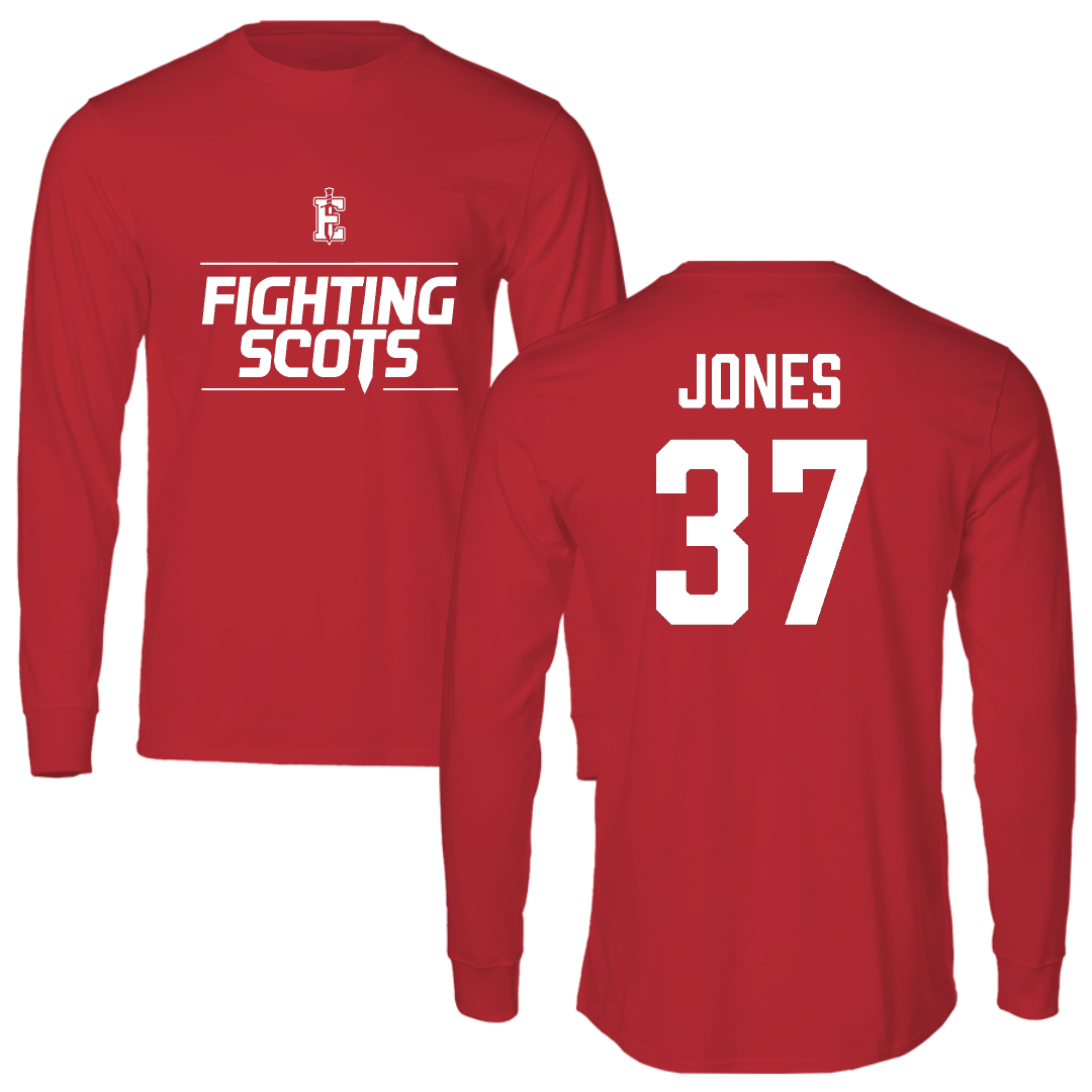 PennWest Edinboro Football Red General Performance Long Sleeve - #37 Amari Jones