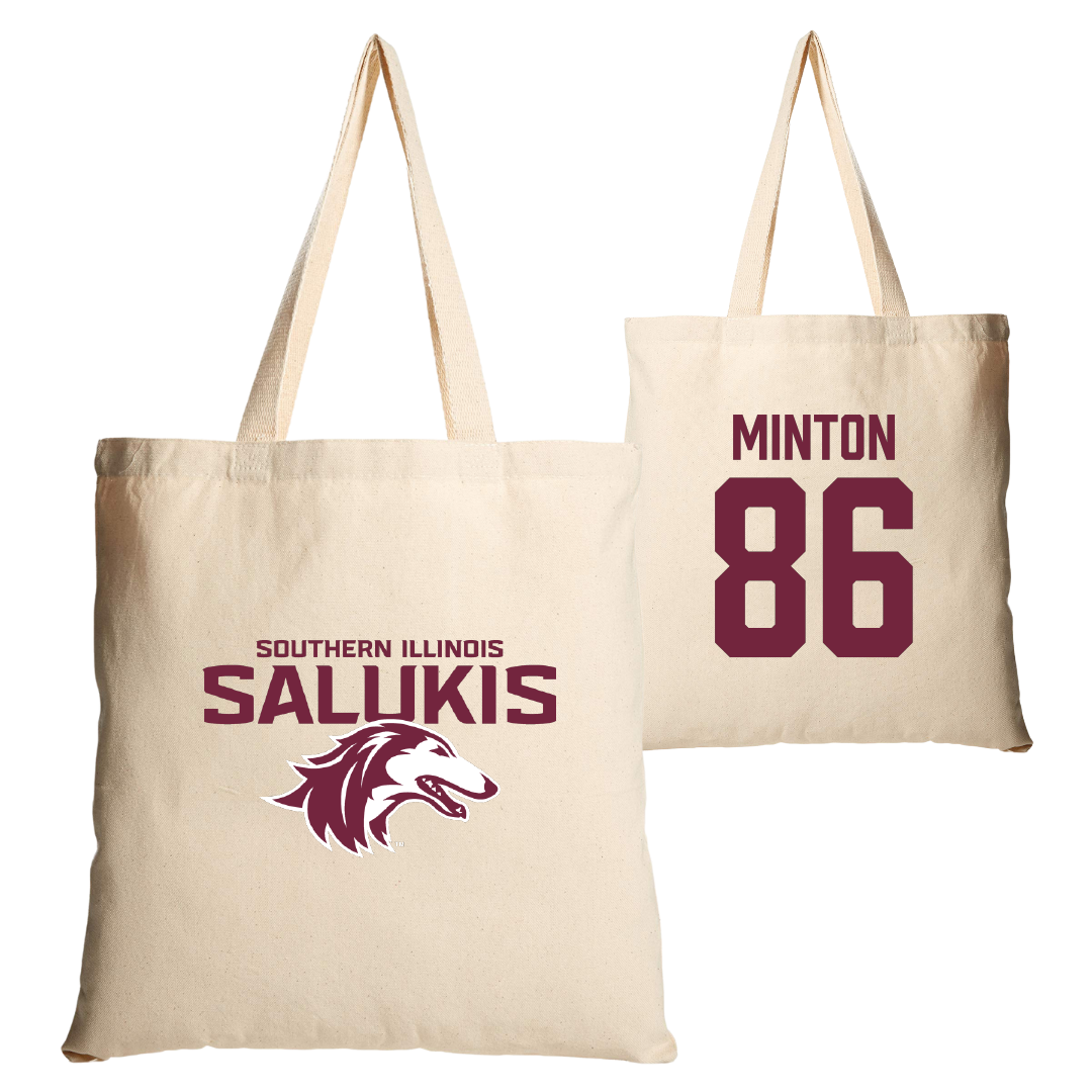 Southern Illinois University at Carbondale Football Tan Canvas Tote Bag - #86 Logan Minton