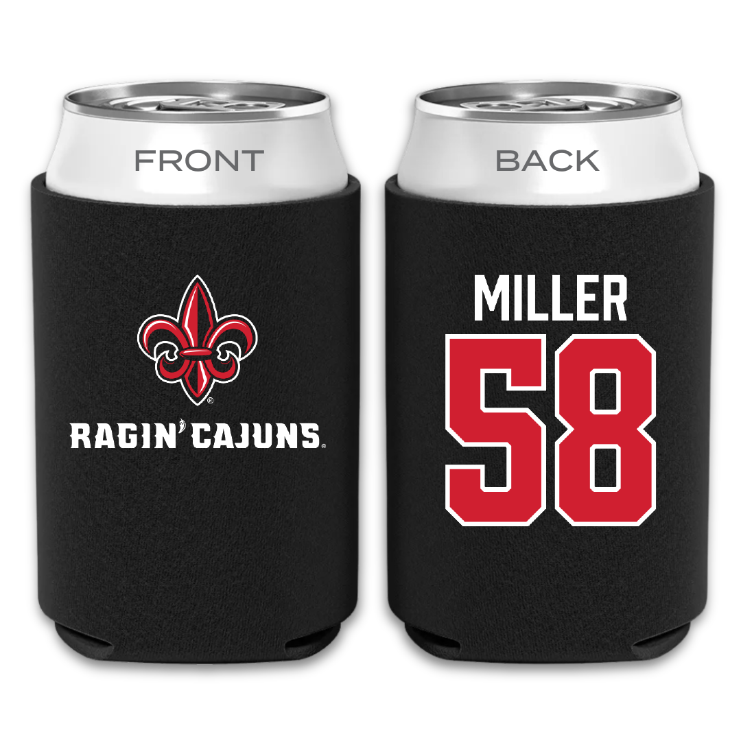 University of Louisiana at Lafayette Football Black Can Cooler - #58 Grant Miller
