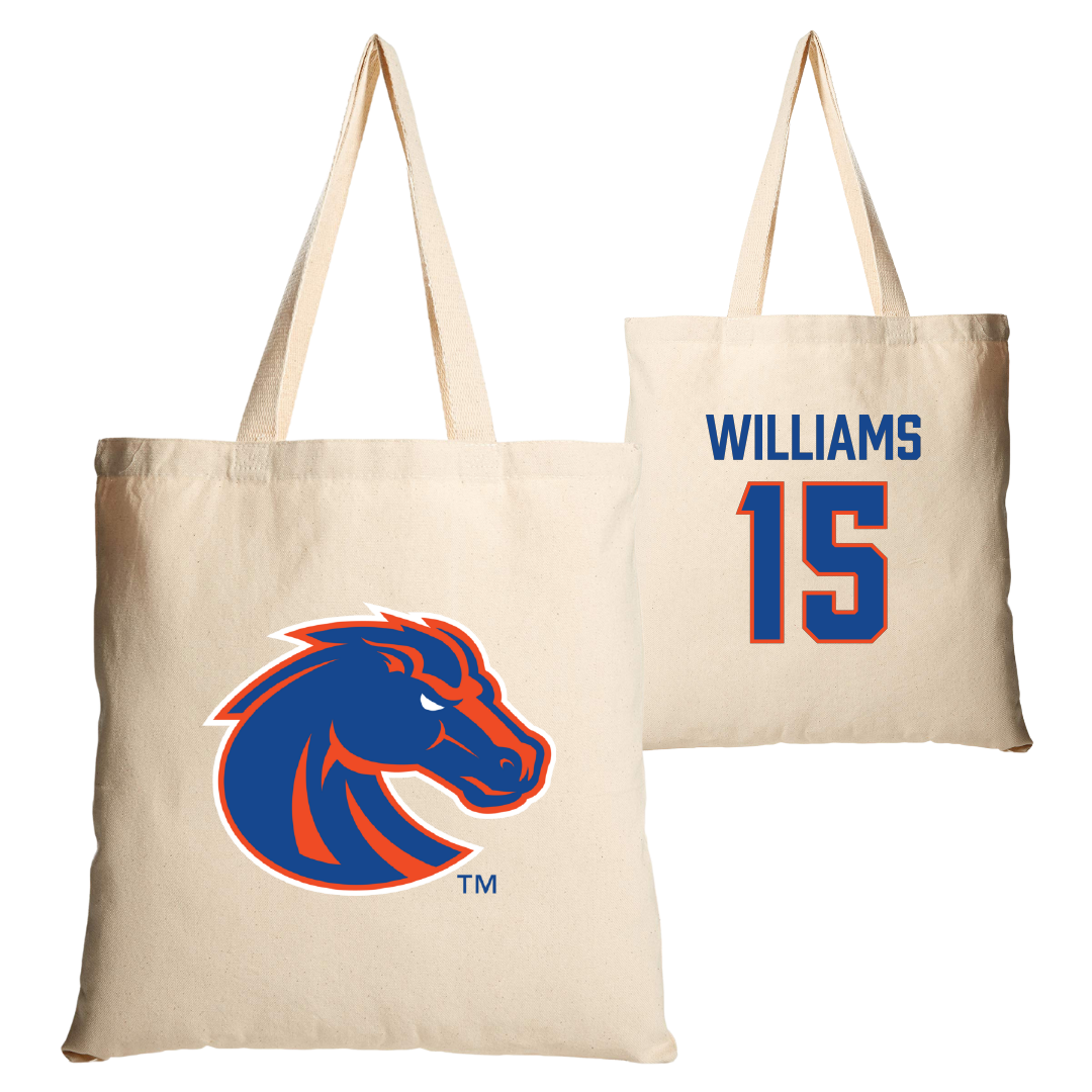 Boise State University Football Tan Canvas Tote Bag - #15 Malakai Williams