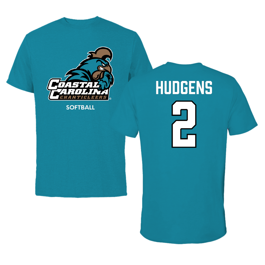 Coastal Carolina University Softball Teal Tee - #2 Clara Hudgens