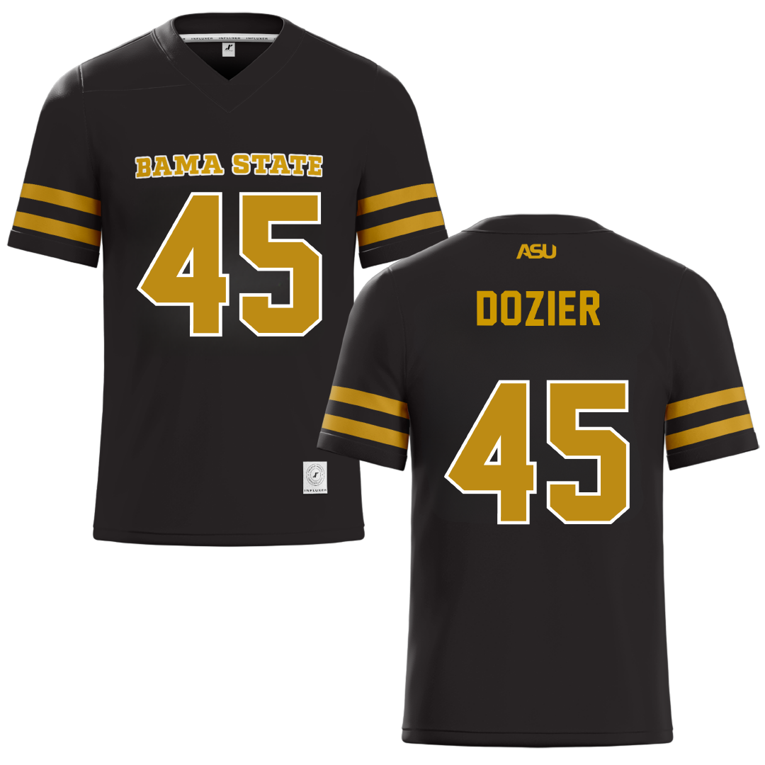 Alabama State University Black Football Jersey - #45 Rico Dozier