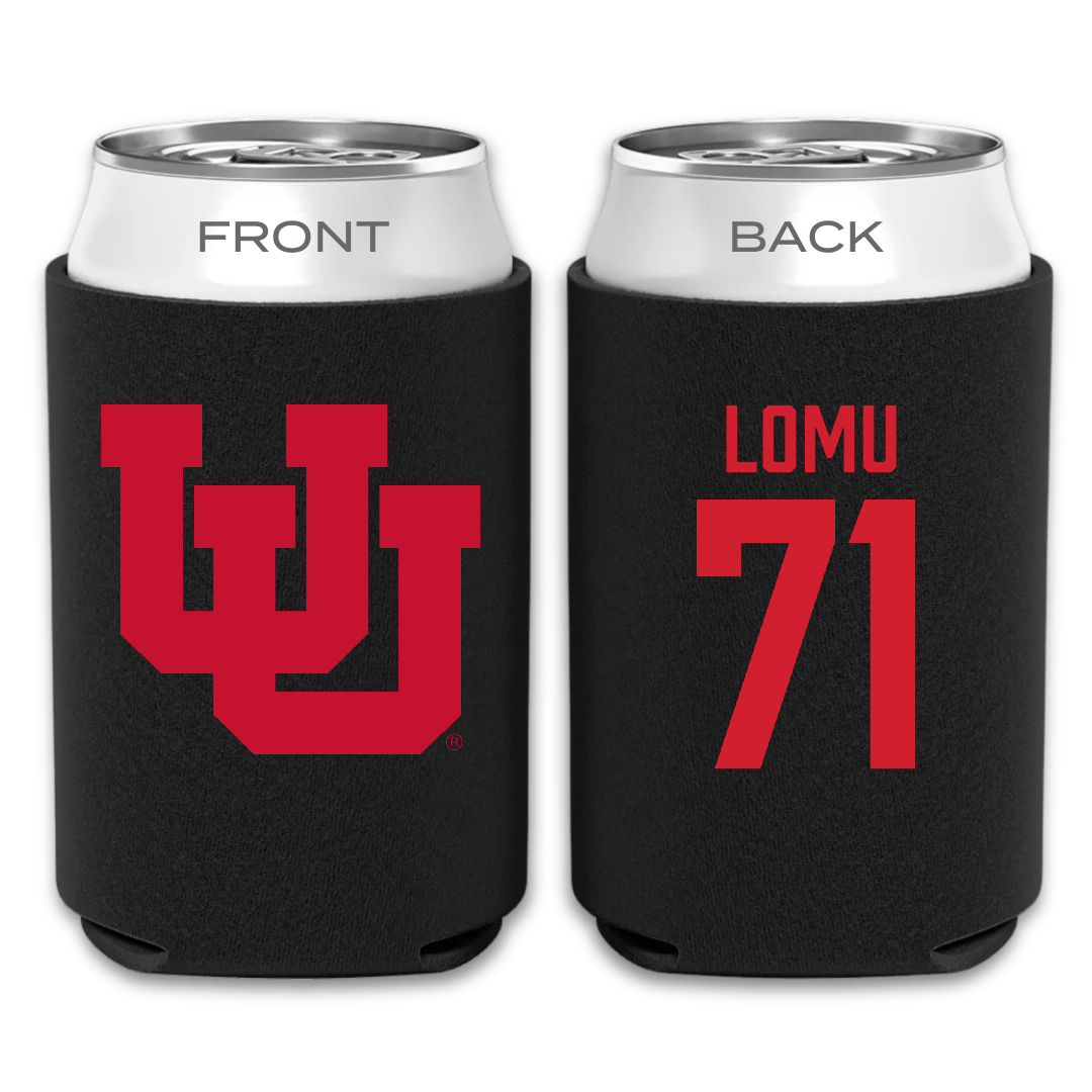 University of Utah Football Black Can Cooler - #71 Caleb Lomu