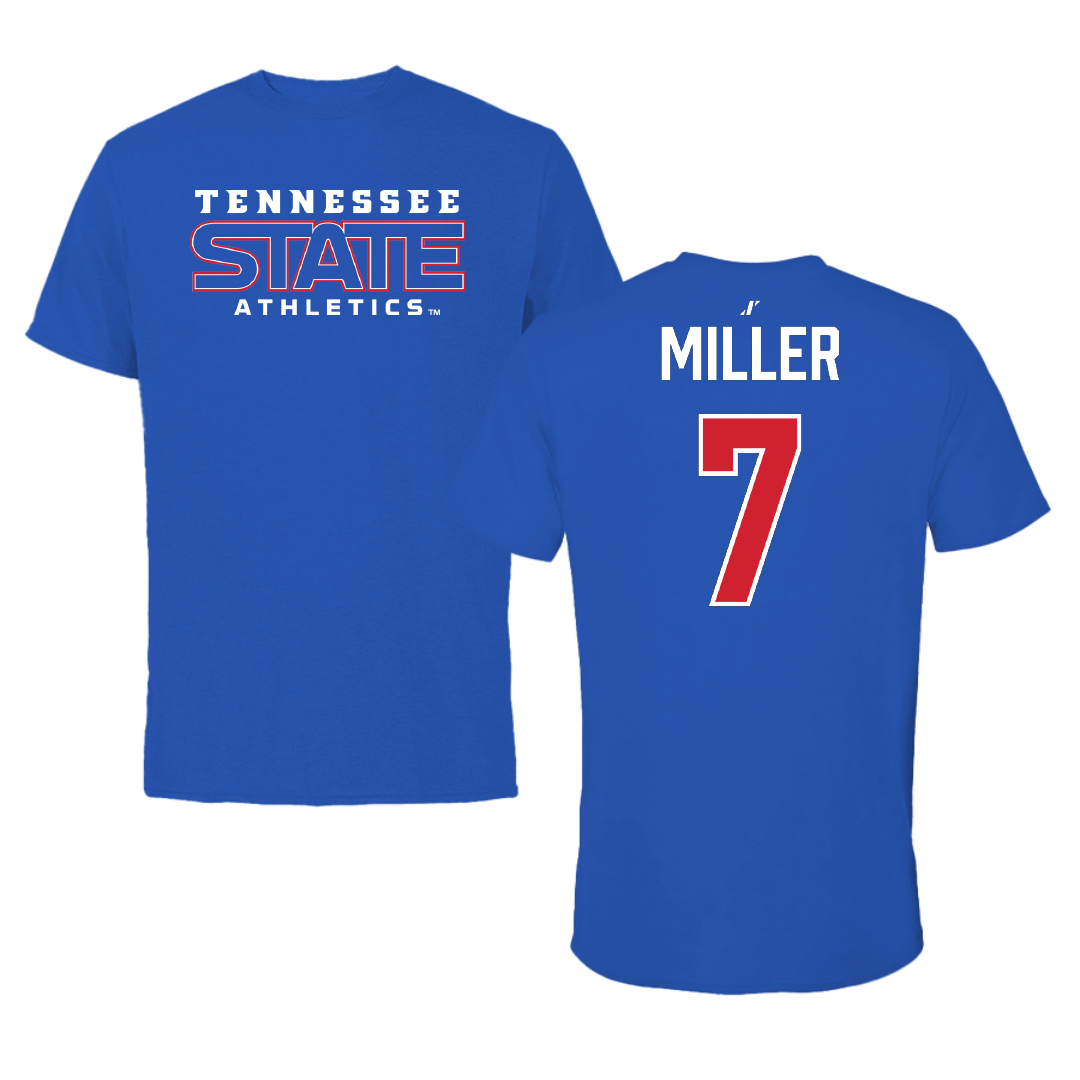 Tennessee State University Volleyball Blue Performance Tee - #7 Maygan Miller