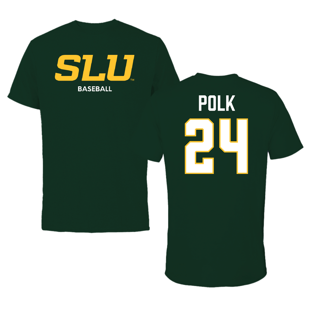 Southeastern Louisiana University Baseball Forest Green Performance Tee - #24 Lakin Polk