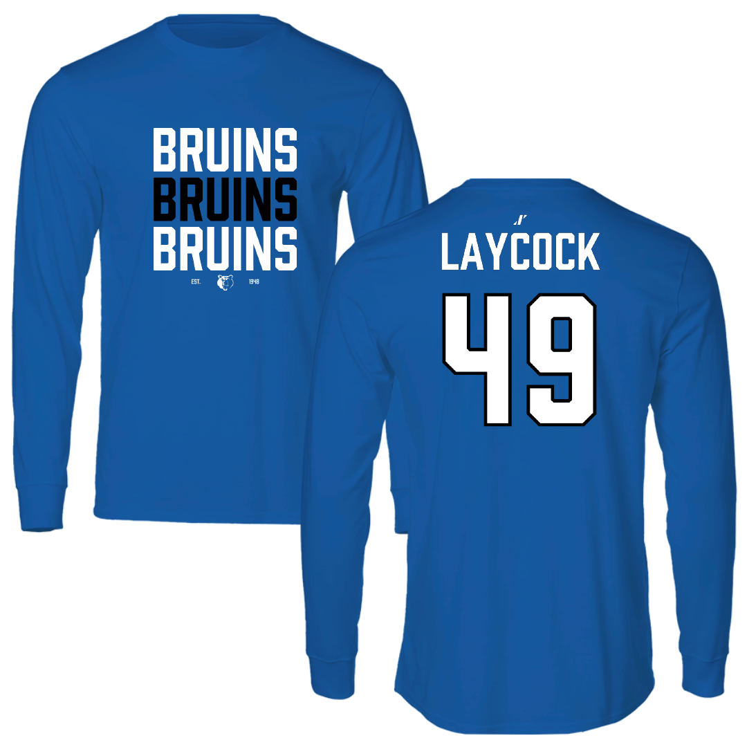 Salt Lake Community College Baseball Blue General Performance Long Sleeve - #49 Austin Laycock