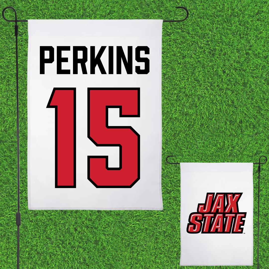 Jacksonville State University Softball White Garden Flag - #15 Abbi Perkins