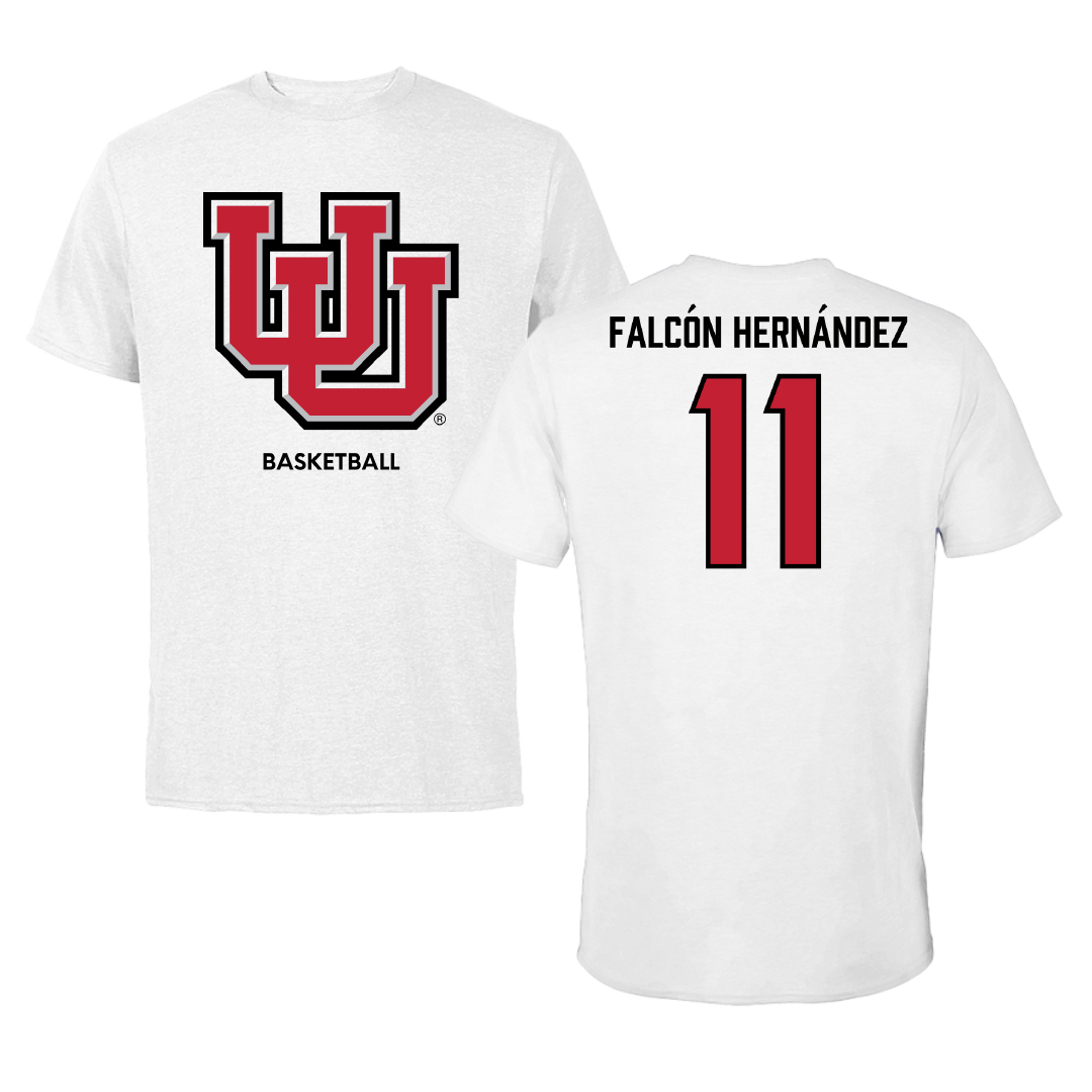 University of Utah Basketball (W) White Tee - #11 Daniela Falcón Hernández