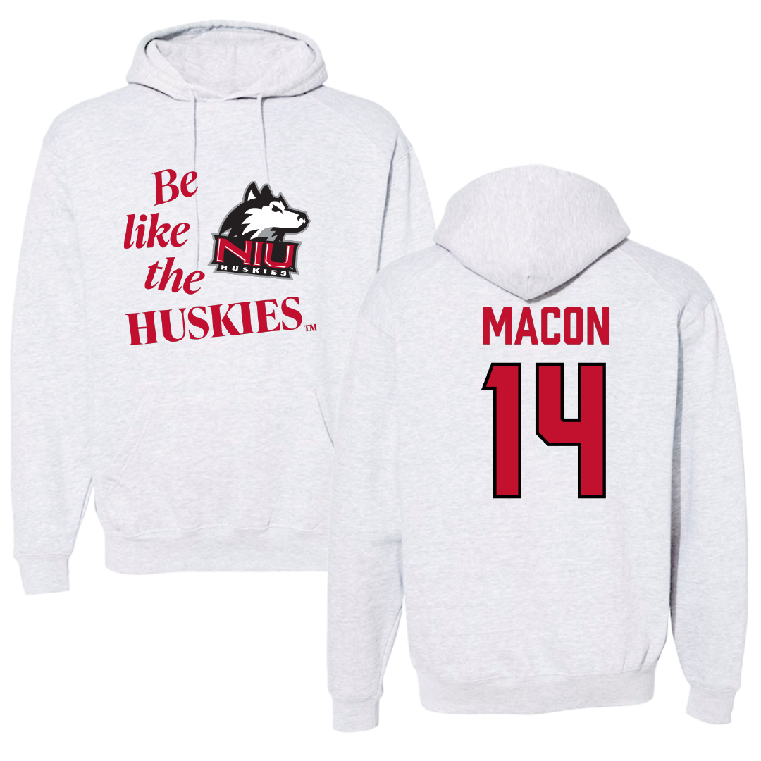 Northern Illinois University Football Light Gray Be Like Us Hoodie - #14 Jalen Macon