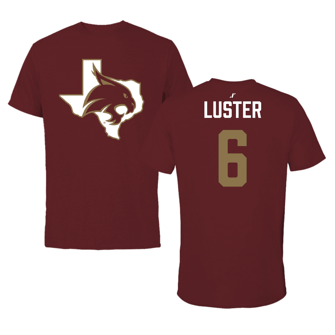 Texas State University Football Maroon State Tee - #6 Keldric Luster