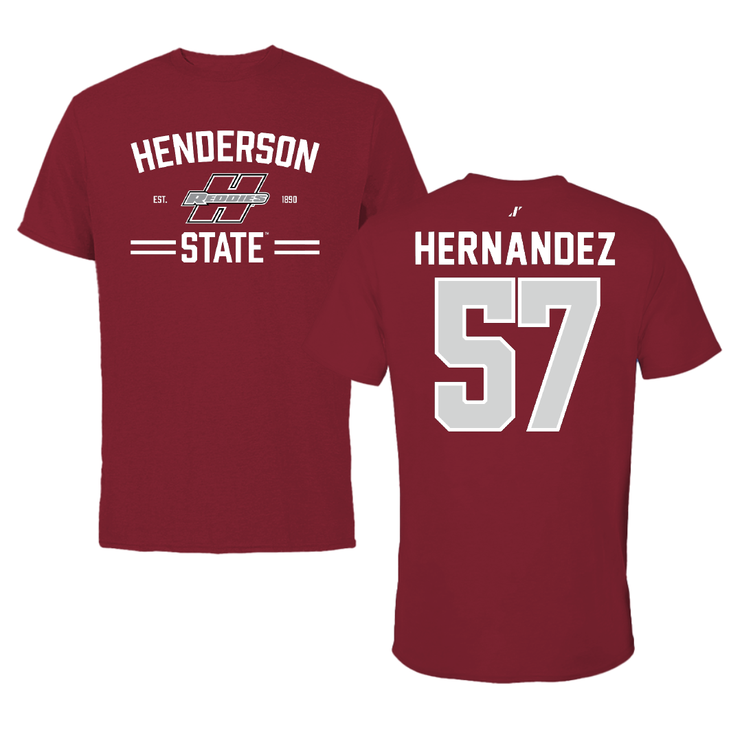 Henderson State University Football Cardinal General Tee - #57 Gabe Hernandez