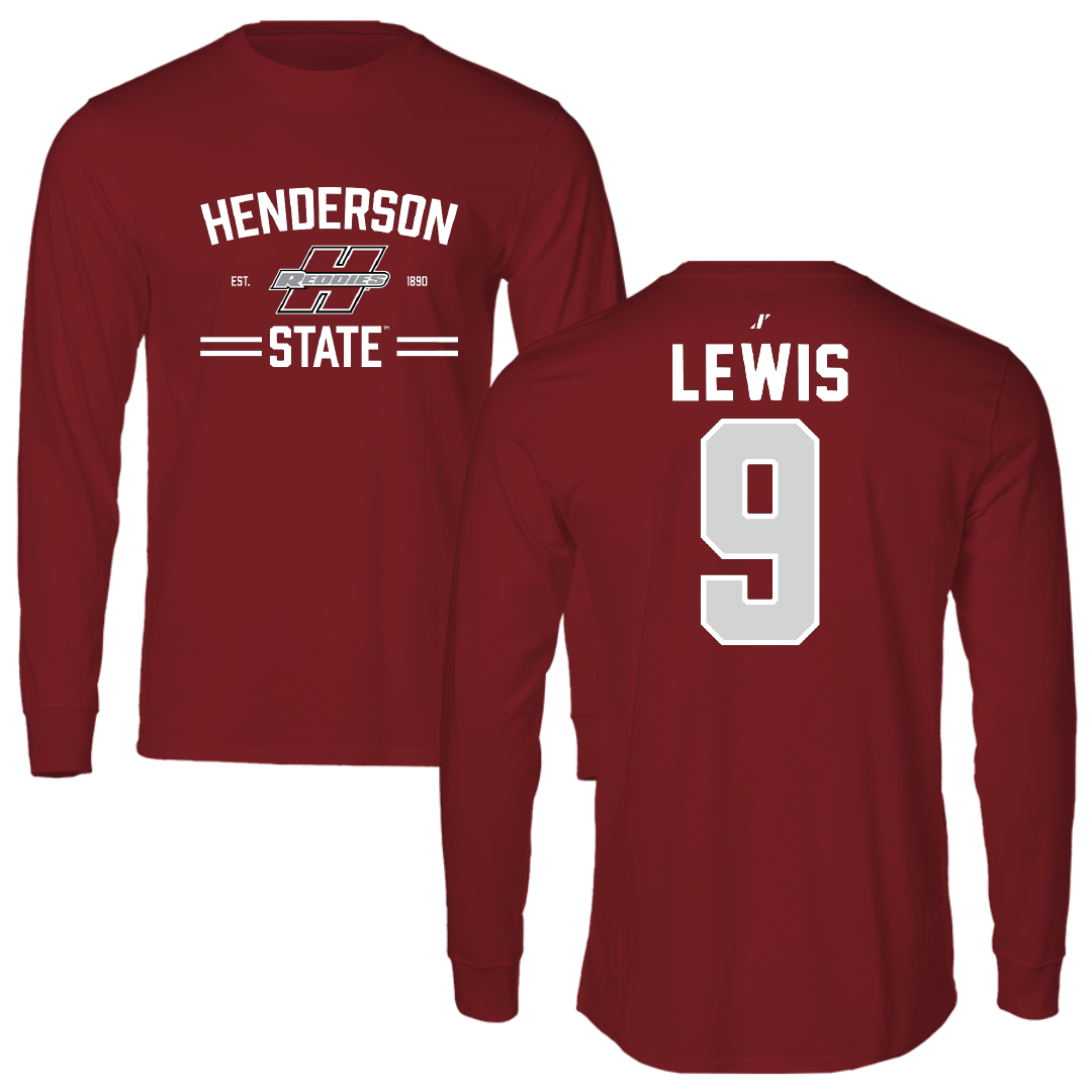 Henderson State University Football Cardinal General Long Sleeve - #9 Fred Lewis