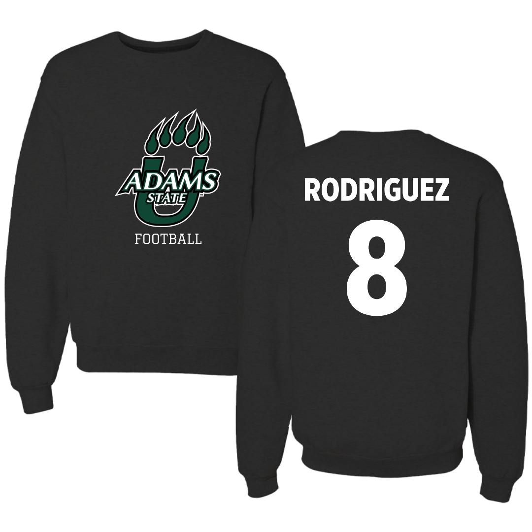 Adams State University Football Black State Crewneck - #8 Benjamin Rodriguez