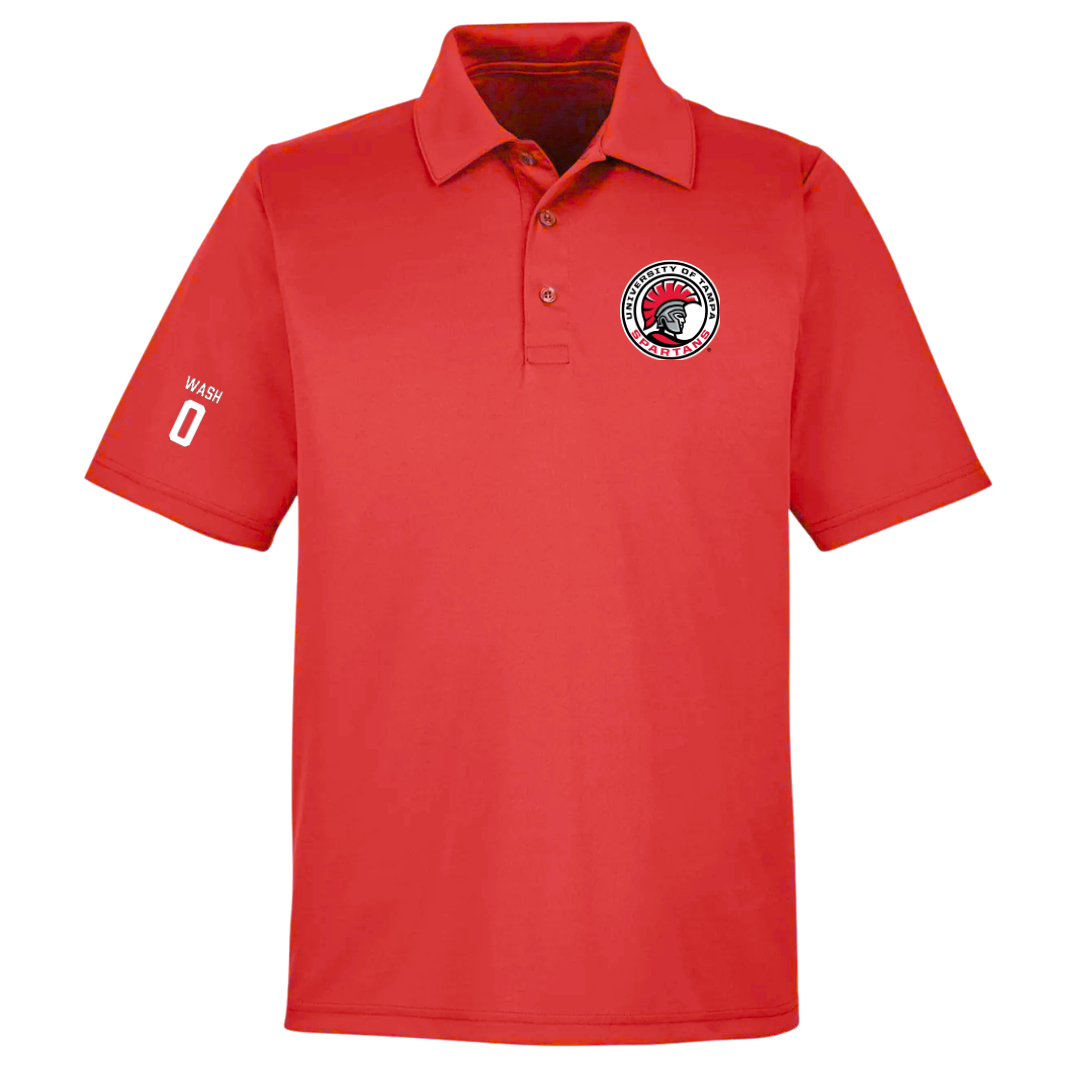 University of Tampa Baseball Red Polo - #0 Logan Wash